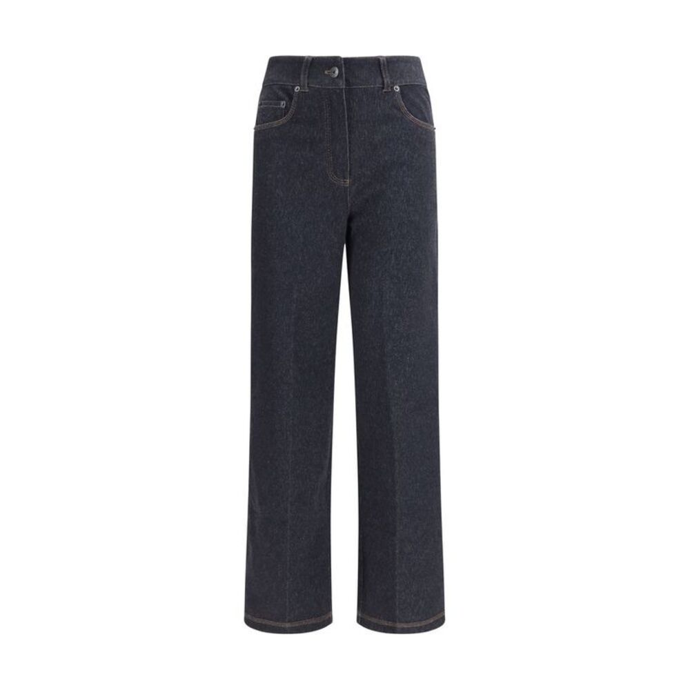 Max Mara Pure Blue Cotton Straight-Leg Women's Jeans